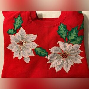 GUC Sweatshirt: Christmas Theme Ugly Sweatshirtrt, Poinsettia Design